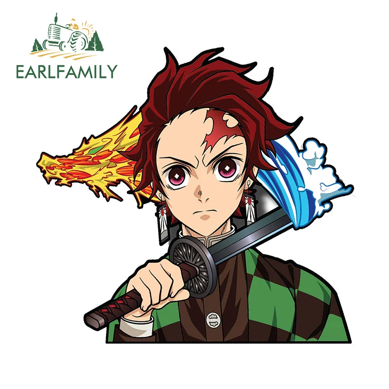 EARLFAMILY 13 см x 11 9 для рассекающего демонов Tanjirou автомобильные наклейки на окна