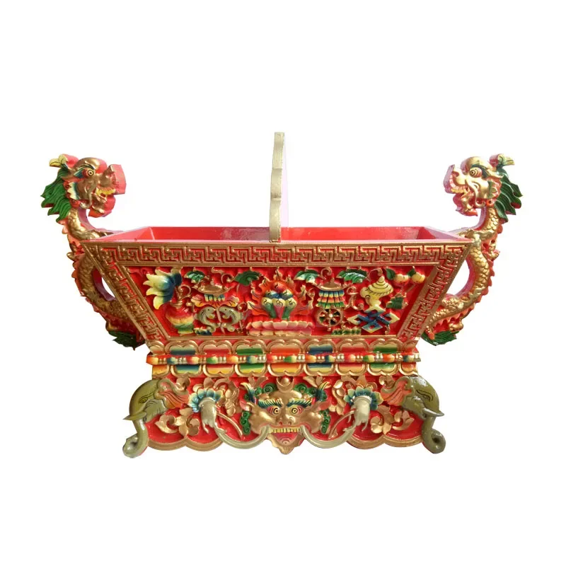 Тибетская настольная декоративная коробка Qima из твердой древесины Восемь