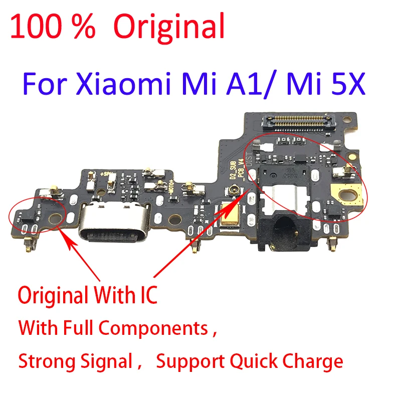 Оригинальная Usb-зарядная плата для Xiaomi Mi A1 USB-разъем зарядки с гибким кабелем 5X