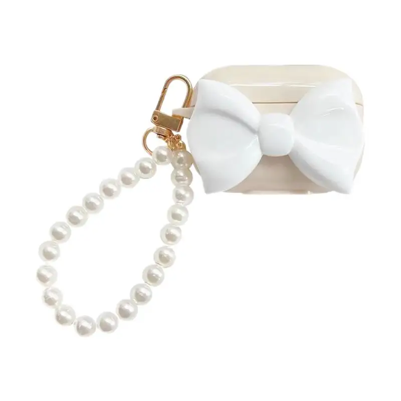 

Earphone Case Wireless Cover Case Portable Box Earbud Accessories Headphone Chain Pearl Cover Organizer Shell Tpu Ear Earpone