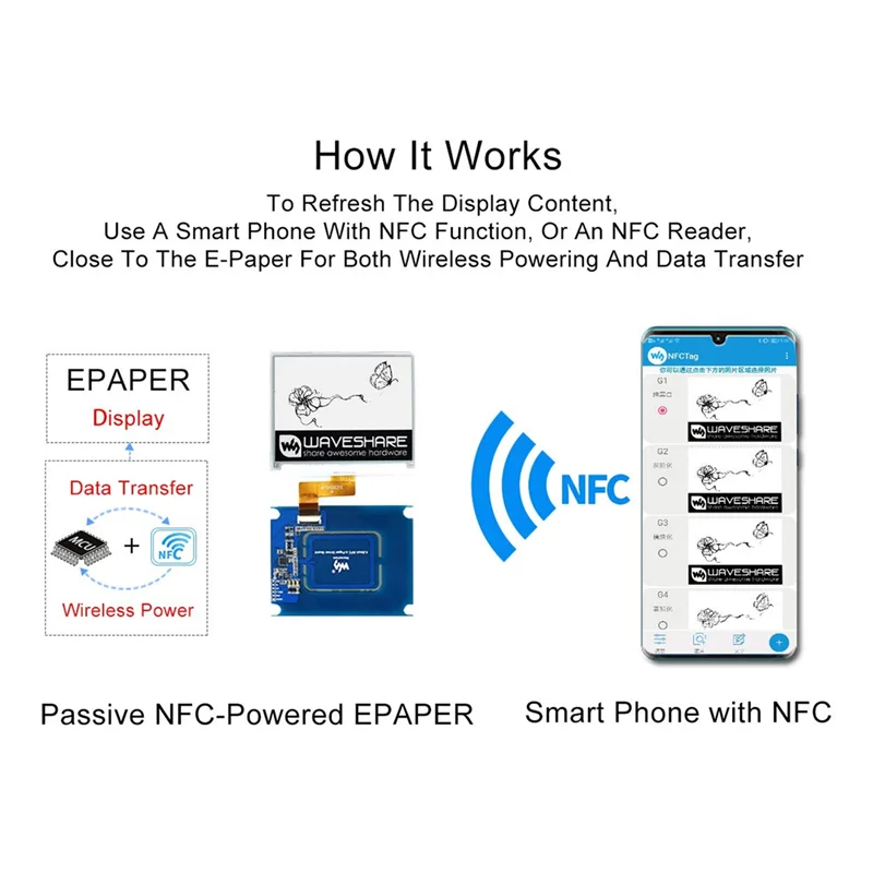 Фото ABQR 4,2-дюймовый беспроводной NFC-питание EPaper Eink E Paper E-Ink модуль дисплея для мобильного приложения Android, без батареи №3
