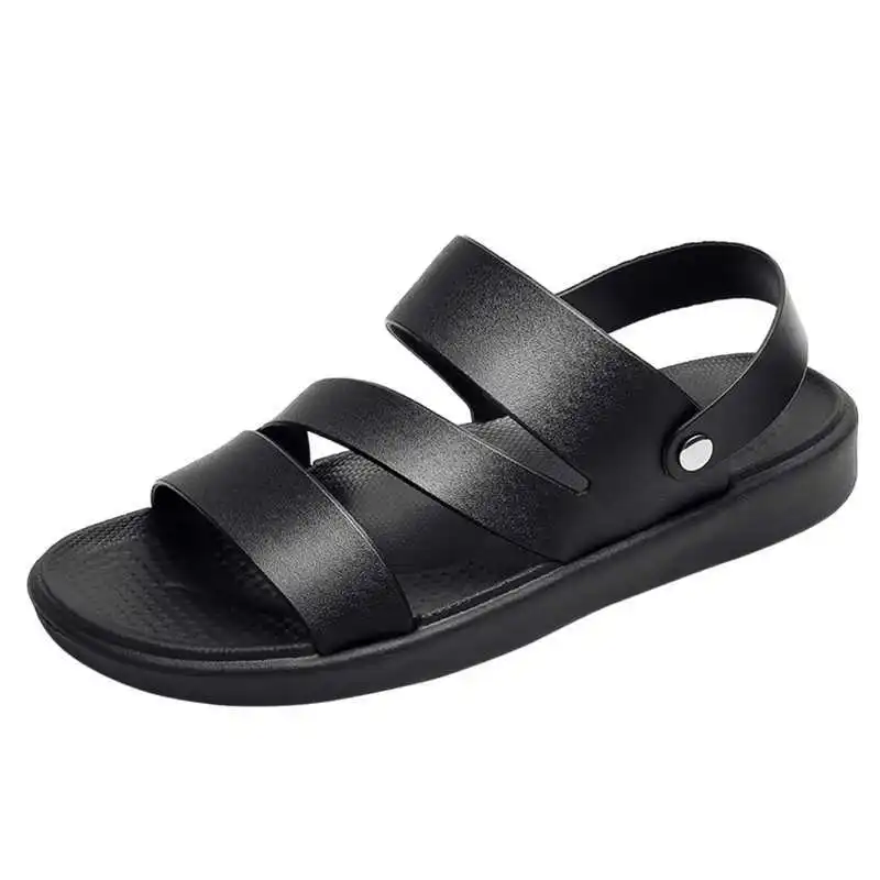 

New Summer Men's Shoes Classic Faux Leather Slipper Sandals Outdoor Designer Casual Garden Beach Shoes Plus Size