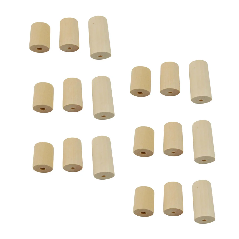 

60Pcs 5mm Hole Wooden Tube Spacer Beads Loose Tube Spacer Beads Round Rods Craft Sticks DIY Jewelry Accessories ( 2 With face
