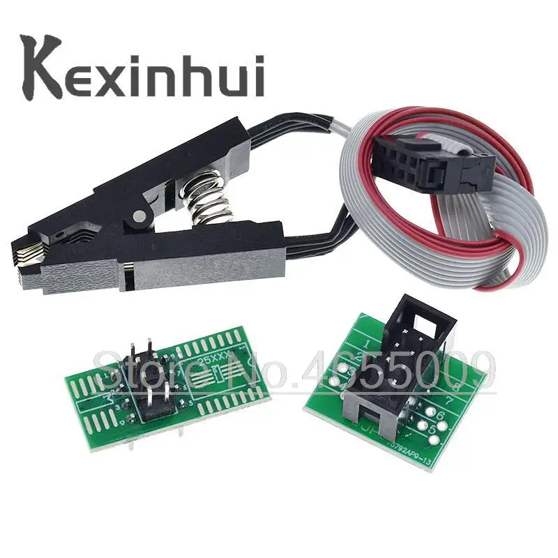 Обновленная версия зажима SOIC8 SOP8 для встроенного программирования EEPROM 93CXX / 25CXX / 24CXX + 2 адаптера