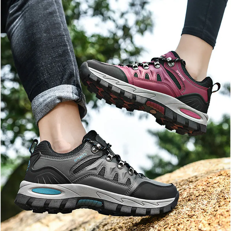 Autumn Unisex Low-top Hiking Shoes Non-slip Wear-resistant Couple Outdoor Sports Shoes Comfortable Trekking Sneakers Size 36-48