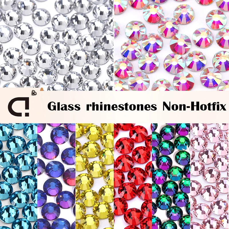

DU Crystal Multicolor Rhinestones Flatback Non Hotfix Glass Glitter Crystal Rhinestones for Clothing Decor Nail Art Gem Crafts