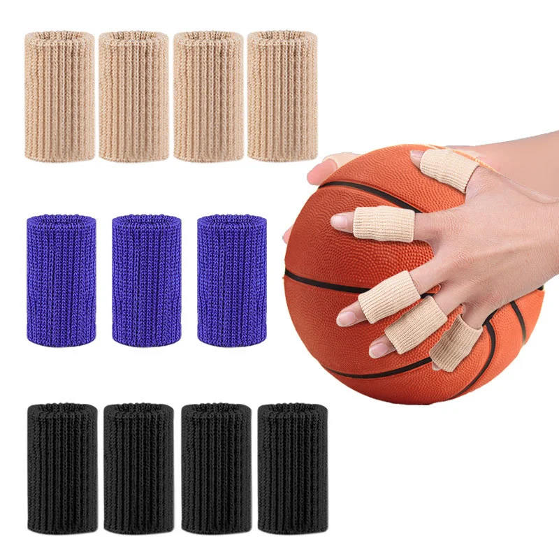 

10pcs Stretchy Sports Finger Sleeves Arthritis Compression Finger Support Guard Basketball Volleyball Finger Protection Straps