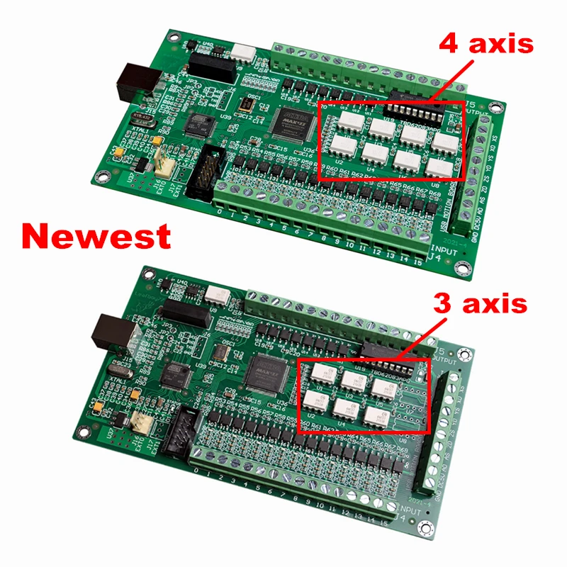 

4 Axis CNC Motion Drive Controller USB Card Mach3 200KHz 3 Axis Breakout Board Interface CNC Engraving Machine Tools
