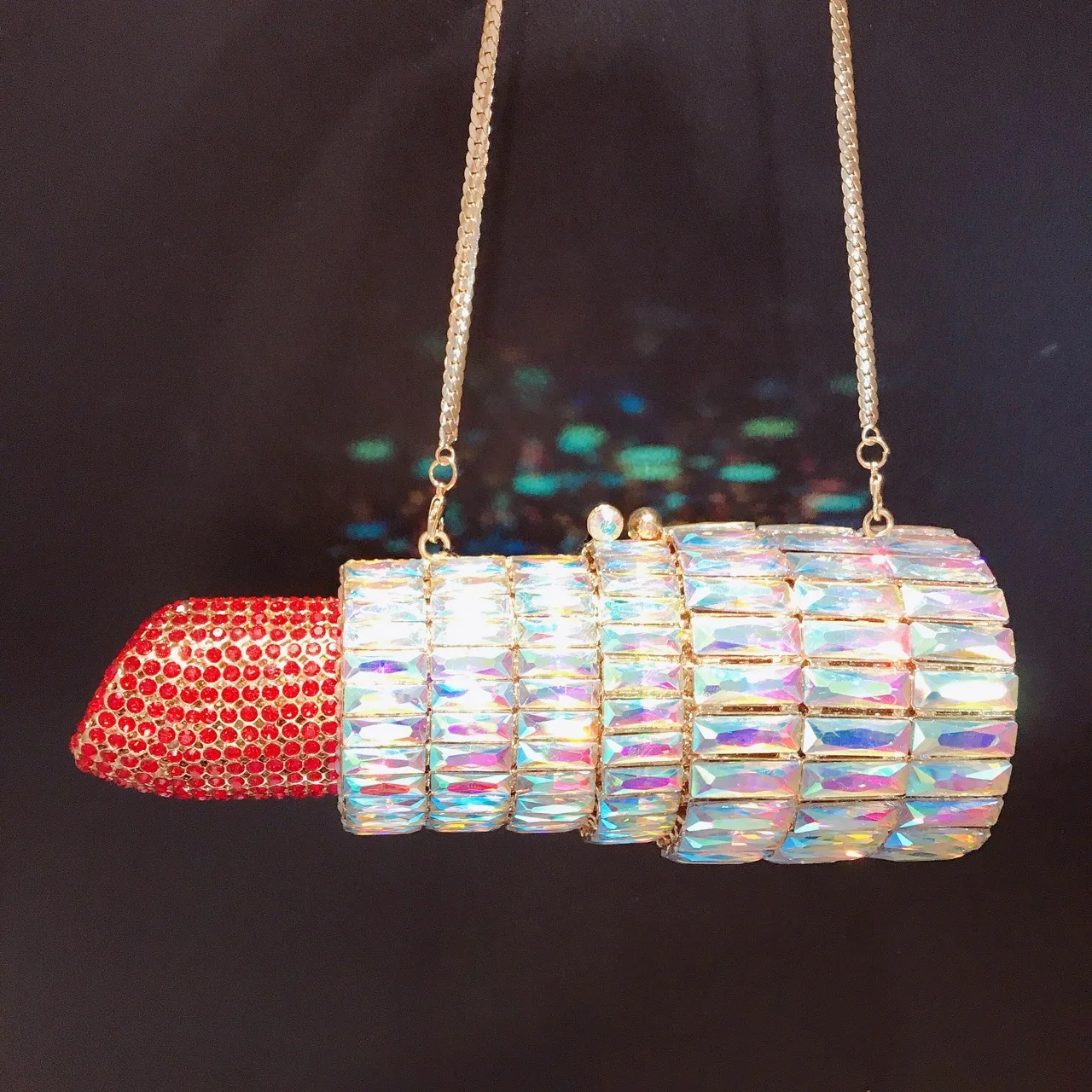 

Red Lipstick Clutch Wallet for Women Crystal New Fashon Novelty Female Evening Bags Party Dinner Handbags and Jelly Purses