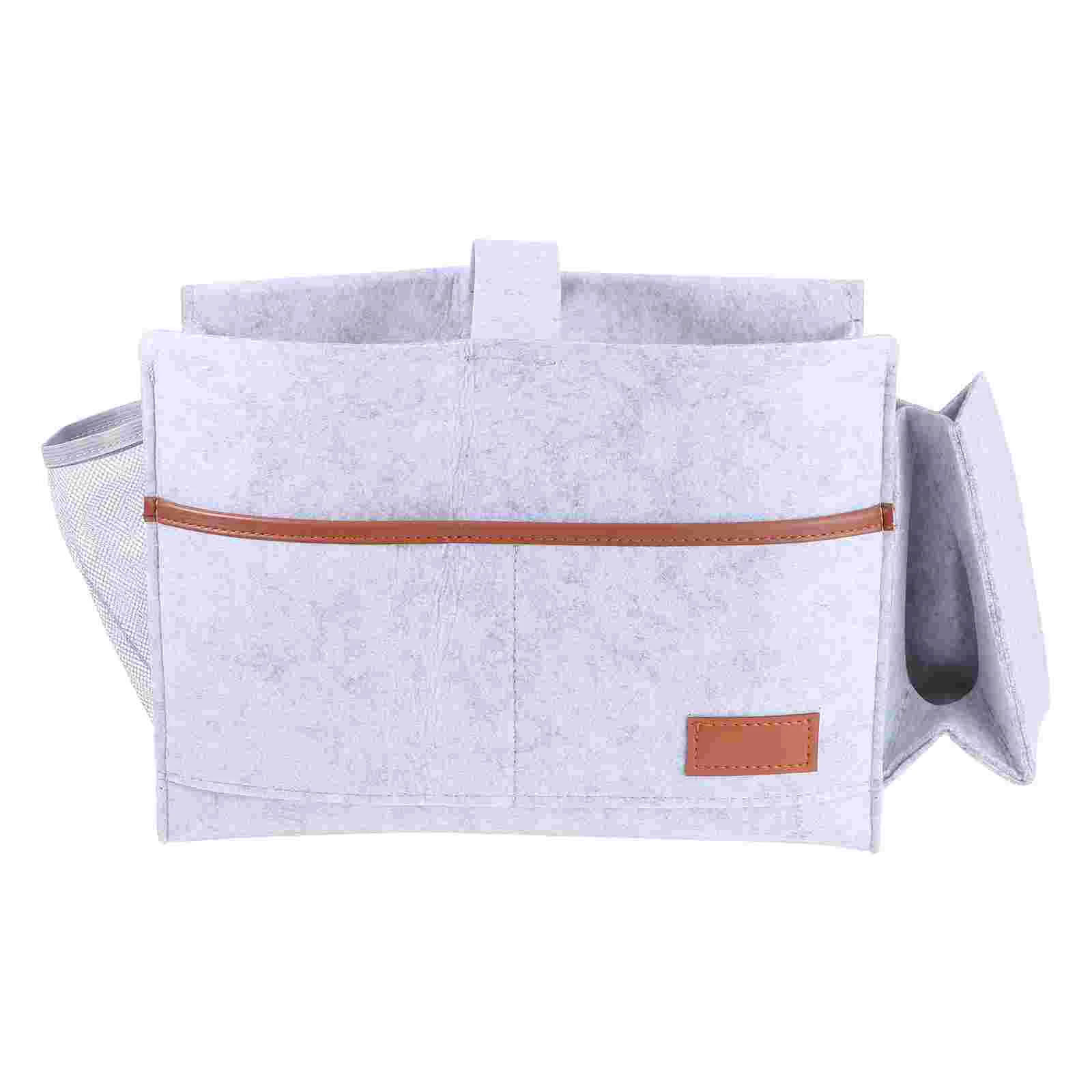 

Bedside Storage Organizer Felt Pocket Bunk Pouch Sofa Hanging Bed Shelf Remote Holder Nightstand