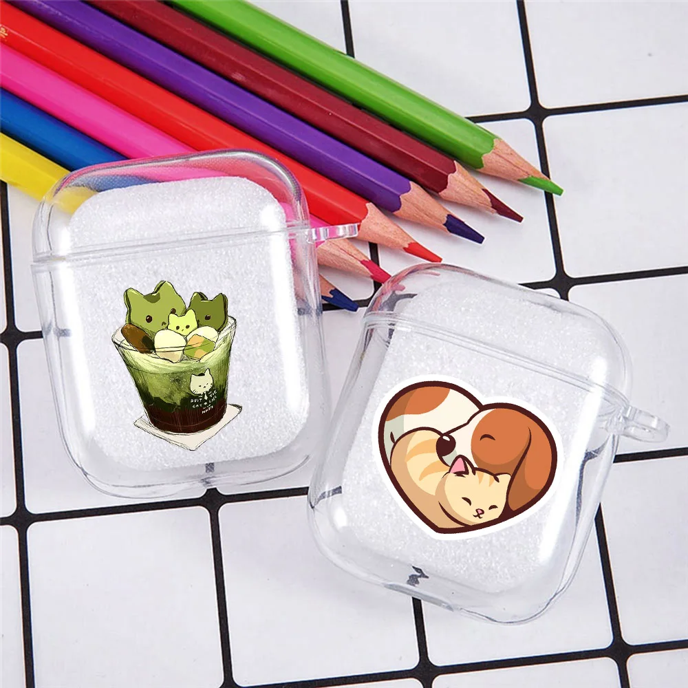 

Cover for Airpods 1/2 Earphone Cartoon funny animal cat silicone tpu Protector Fundas Airpods Case Air Pods Charging Box Bags