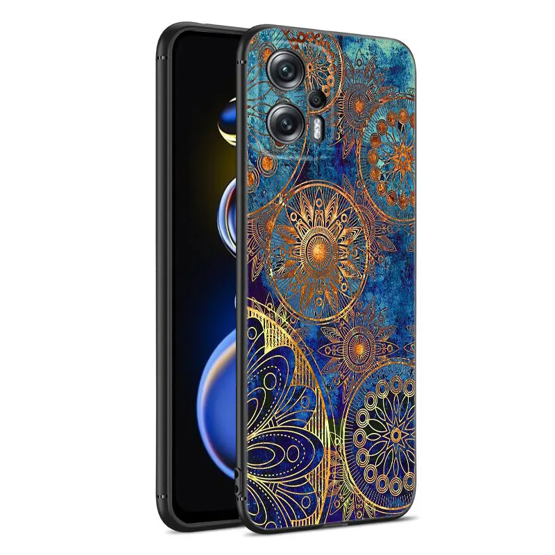 Черный силиконовый чехол для телефона Mandala Chakra Yoga Xiaomi POCO X3 X4 NFC F4 GT F5 F6 M4 M6 X5 X6 NEO Pro 5G