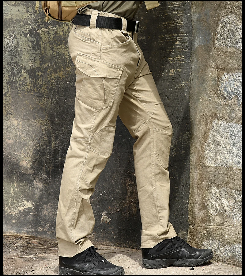 

Брюки-карго мужские хлопковые в стиле милитари, тактические штаны в стиле милитари, с большими карманами, повседневные Походные штаны для о...