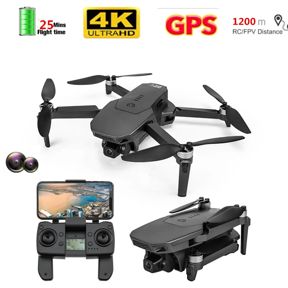 

GPS-Дрон 4K, профессиональная двойная HD-камера, стандартный Wi-Fi FPV, Аэрофотосъемка, бесщеточный Квадрокоптер, Радиоуправляемый вертолет, полет ...