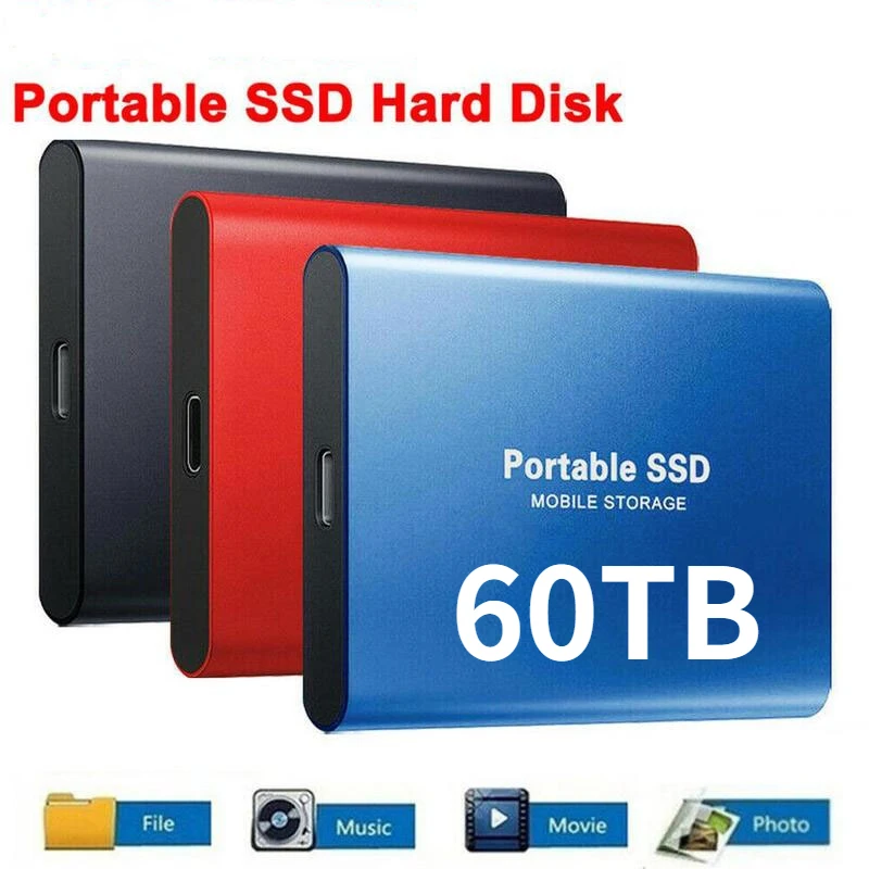 1TB 2TB Internal SSD Hard Drive USB 3.0 Type-C Portable Mobile Solid State Drive