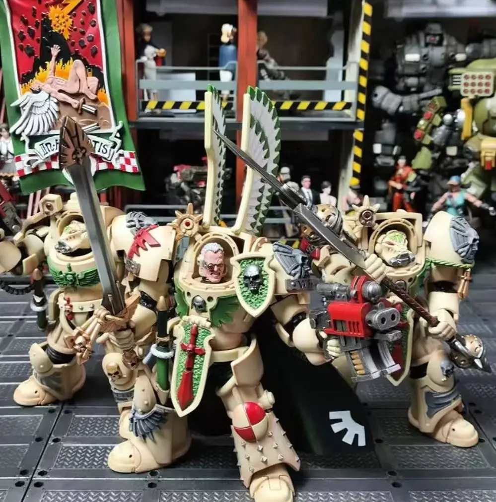 Фото Фигурки JOYTOY Warhammer 40K Dark Angels Deathwing Strikemaster, Deathwing Champion, Deathwing Ancient, масштаб 1/18, игрушки, модели №2