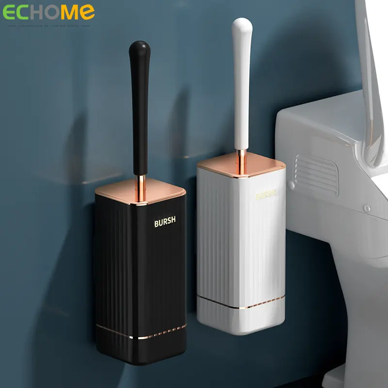

Toilet Brush Household Non Dead Corner Long Handle Silicone Wall Mounted High-end Toilet Cleaning Products Light Luxury Style