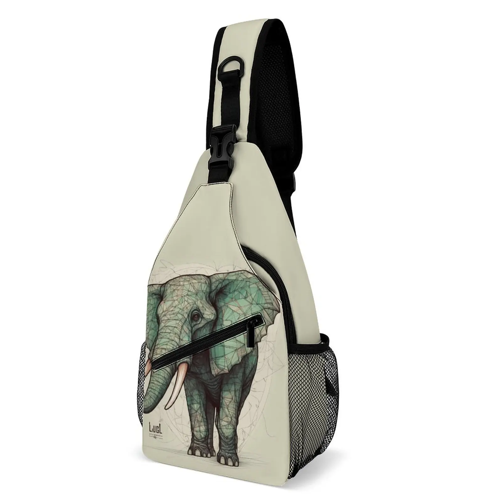 

Elephant Shoulder Bags Gouache Cartoon Leisure Chest Bag Boy Hiking Fishing Sling Bag School Designer Small Bags