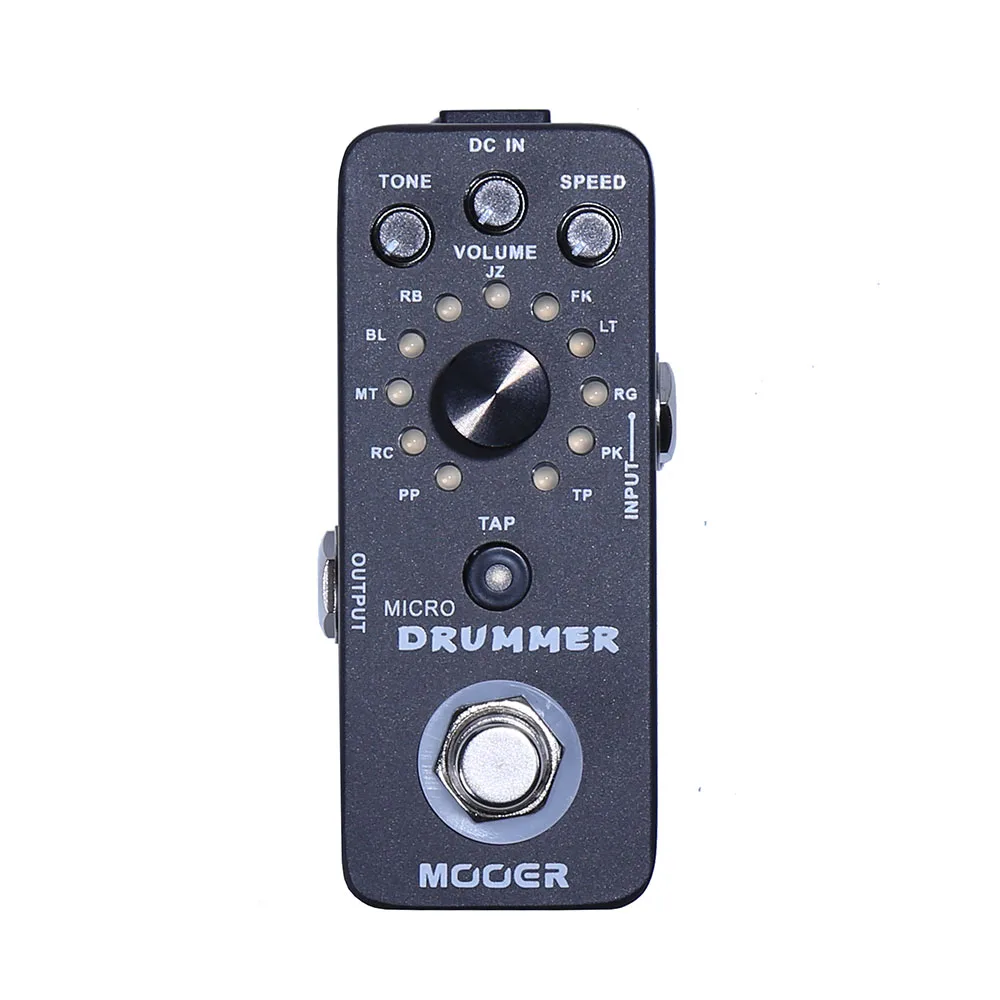 

MOOER Micro Drummer Guitar Effect Pedal Digital Drum Machine Pedal Tap Tempo Function True Bypass Full Metal Shell Guitar Parts