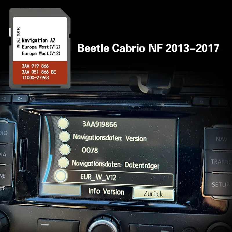 Фото Для VW Beetle Cabrio NF 2013-2017 карты для Люксембург Монако Нидерланды RNS315 SD карта памяти №1