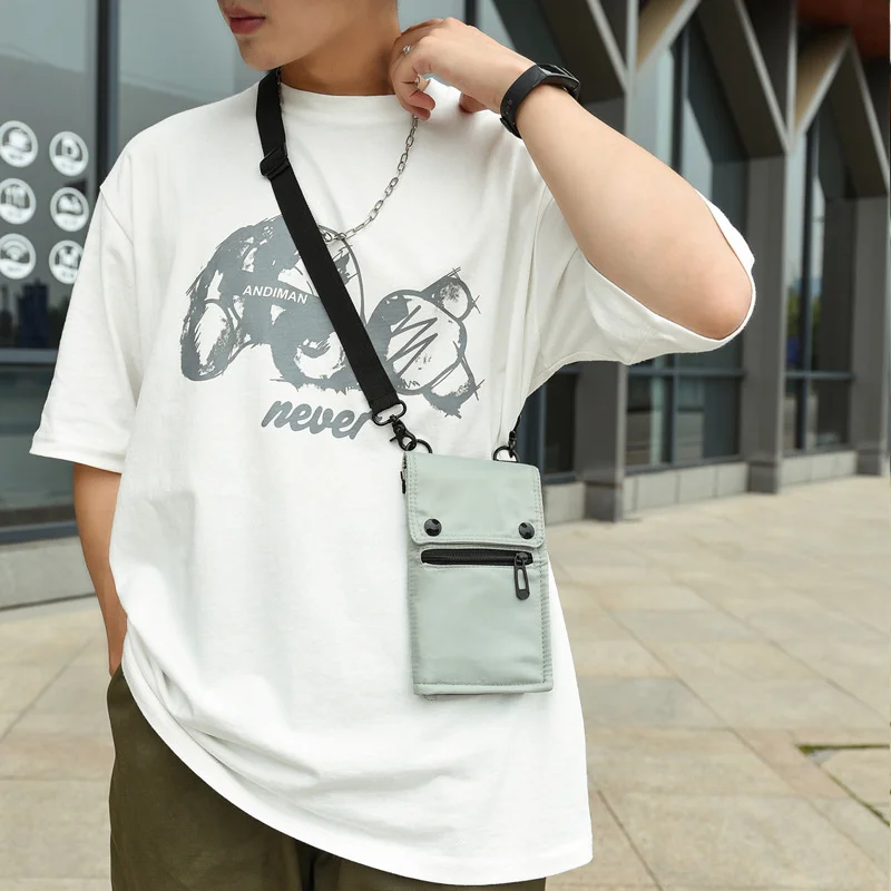 

Men's Shoulder Messenger Bag Multi-Purpose Small Waterproof Nylon Waist Male Travel Phone Bag Purse