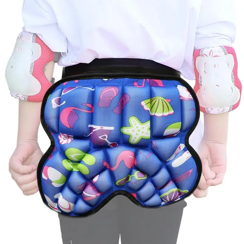 Kids EVA Paded Short Pants 3D Protection Hip Butt Protective Gear Guard Impact Pad for Ski Ice Skating Snowboard