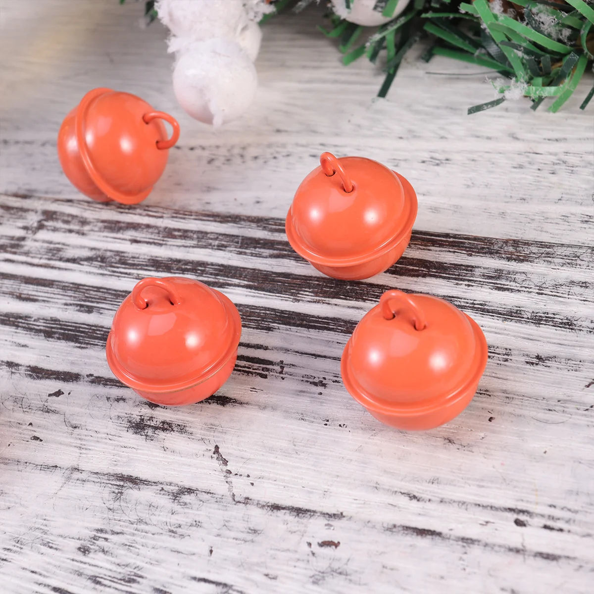

50pcs Bells Christmas Bell Decor Ornaments Colorful DIY Craft Bells For Christmas Festival Holiday Home Decoration 22mm Orange