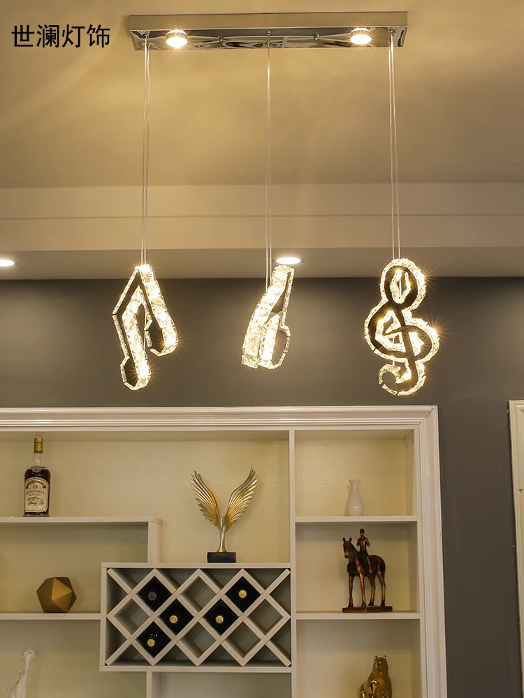 Простая Современная хрустальная креативная Люстра для музыкальных нот FQ |