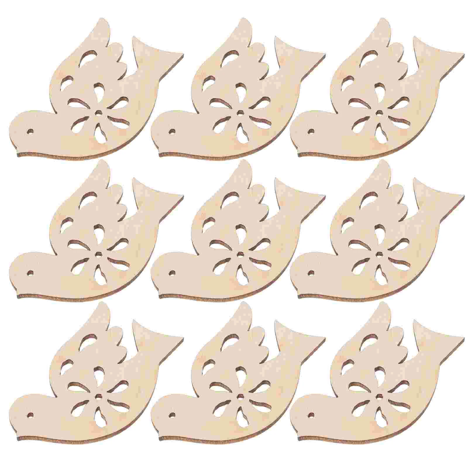 

Wooden Bird Pendant Cutouts Crafts Decorative Dove Shape Embellishments Unfinished Pigeon Chips Peace Tags