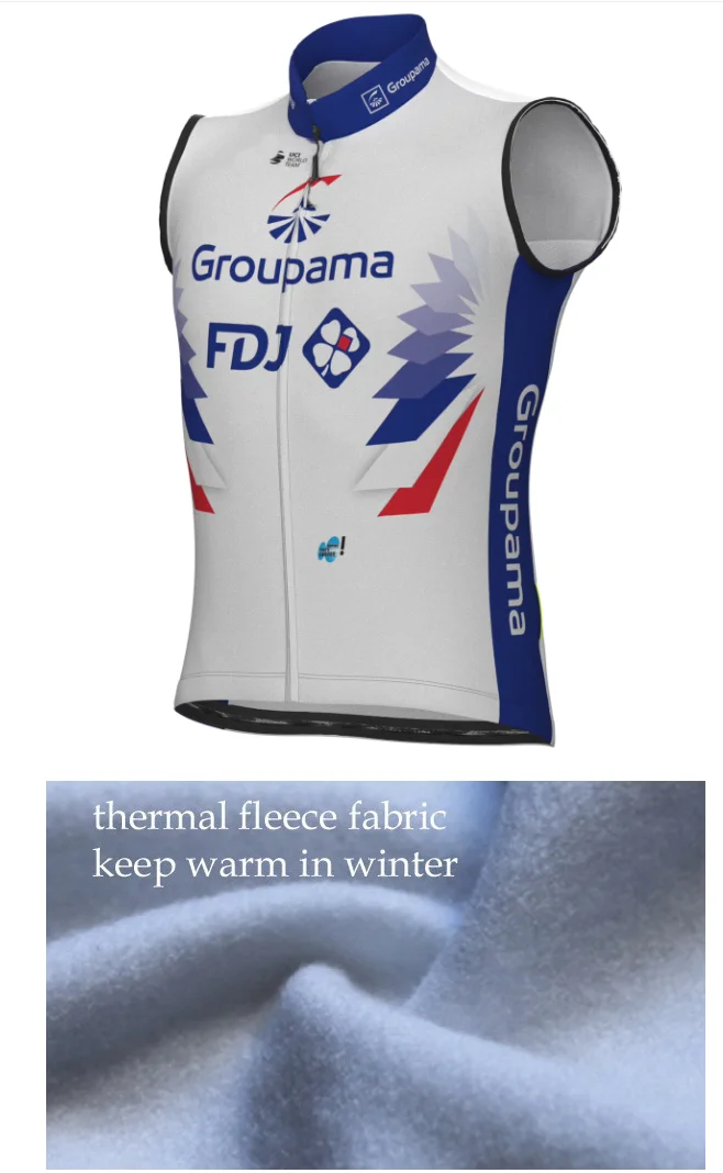 

Зимний флисовый термальный жилет 2022 GROUPAMA FDJ TEAM без рукавов для езды на велосипеде Mtb Одежда для езды на велосипеде Maillot Ciclismo велосипедная оде...