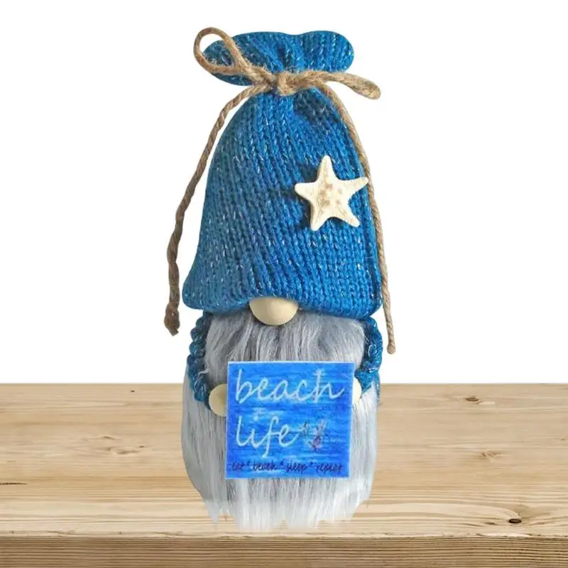 

Summer Gnome Decor Ocean Blue Faceless Gnome Ornaments Home Table Elf Gnomes Decor Ornaments Sweet Ocean Day Gifts Sweet Summer