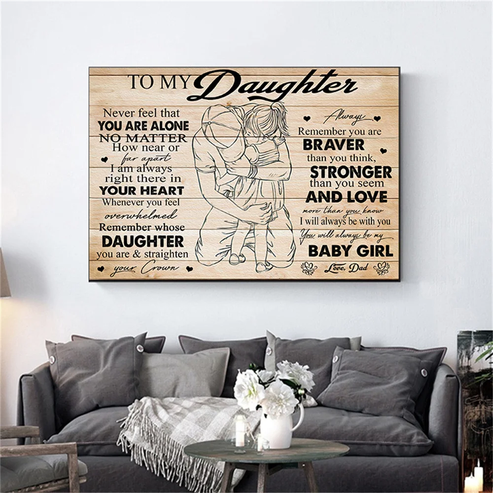 

Letter From Dad To Daughter Poster HD Print Canvas Art Painting Modern Wall Picture Modular For Home Decor Bedroom Best Wish You