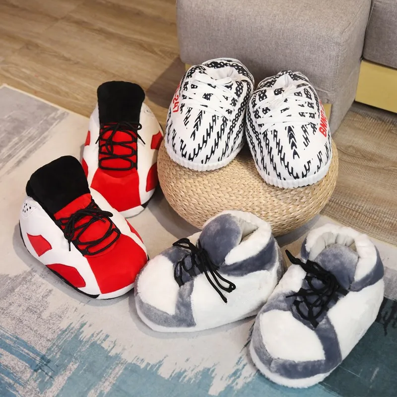 

Баскетбольные тапочки для женщин и мужчин, зимние тапочки, домашние тапочки, Слайдеры для пола, смешные шлепанцы