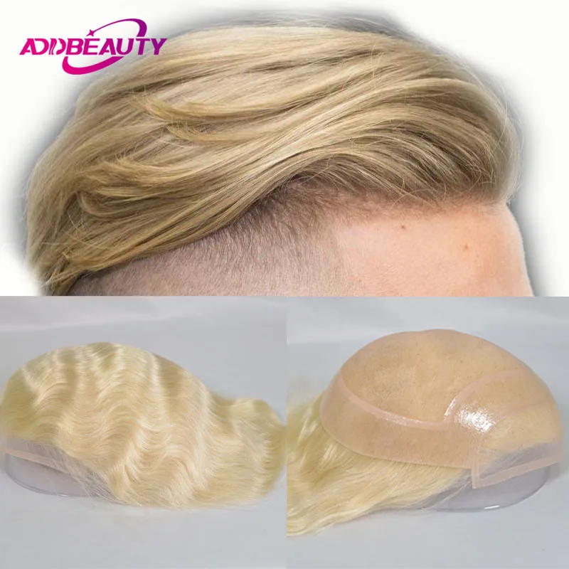 Парики с отбеленными узлами для мужчин швейцарские кружевные парики из