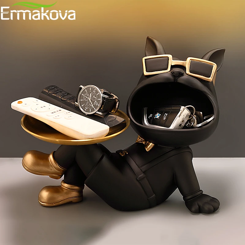 

Фигурки животных ERMAKOVA в виде бульдога, крутая статуя собаки, скульптура, декор для гостиной, спальни, аксессуары для украшения интерьера дом...