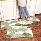 Кожаный кухонный коврик из ПВХ, кухонный коврик с облачным принтом, нескользящий водонепроницаемый и маслостойкий коврик для ног, толстый и мягкий кухонный коврик