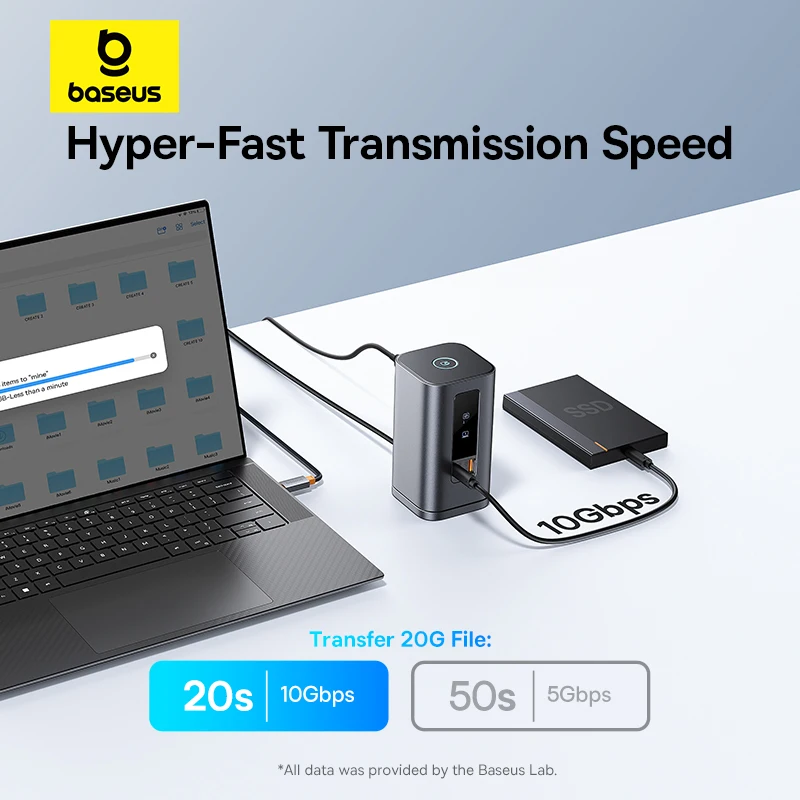 Фото Baseus 11-IN-1 USB C-концентратор HDMI DP 4K при 60 Гц MST с тройным дисплеем Разветвитель USB 3.2 с микрофоном RJ45 3,5 мм PD100W Магнитная док-станция №4