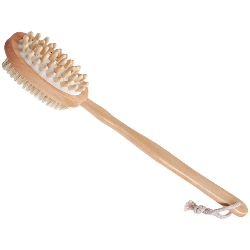 

Back Pad Scrubber Body Bathing Brush Exfoliating Men Two Sides Scratcher Women Tool Wooden Long Handle Man Mens Lotion
