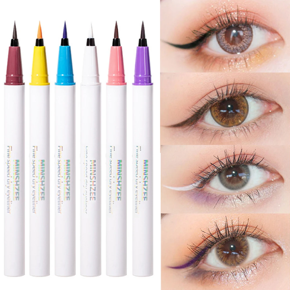 

Colorful Liquid Waterproof Eyeliners Brown White Eye Liner Quick Dry Korean Cosmetics New Year Cospaly Party Makeup for Women