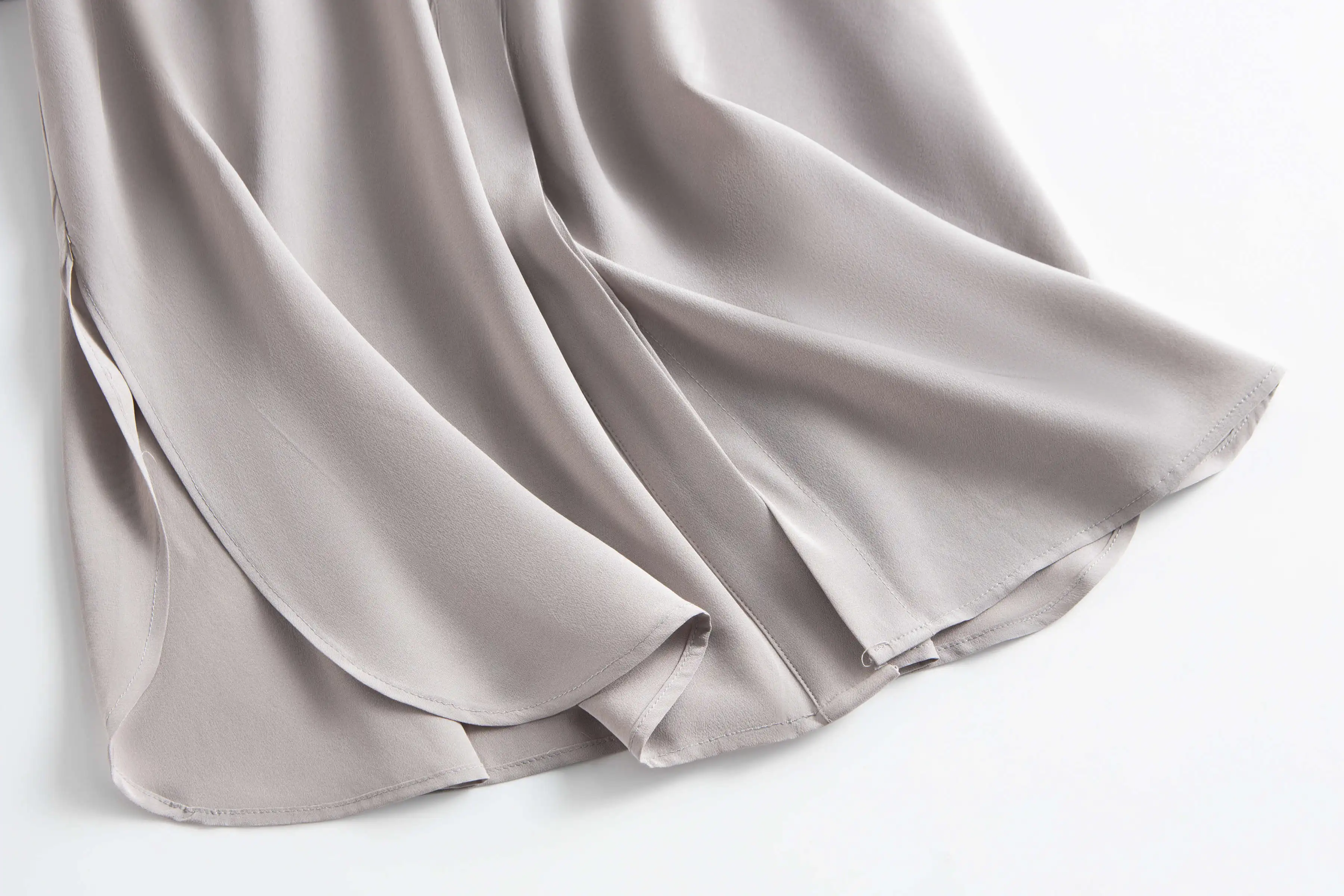 26 мм тяжелая 100% натуральный шелковый крепдешин в стиле ретро с воротником-поло