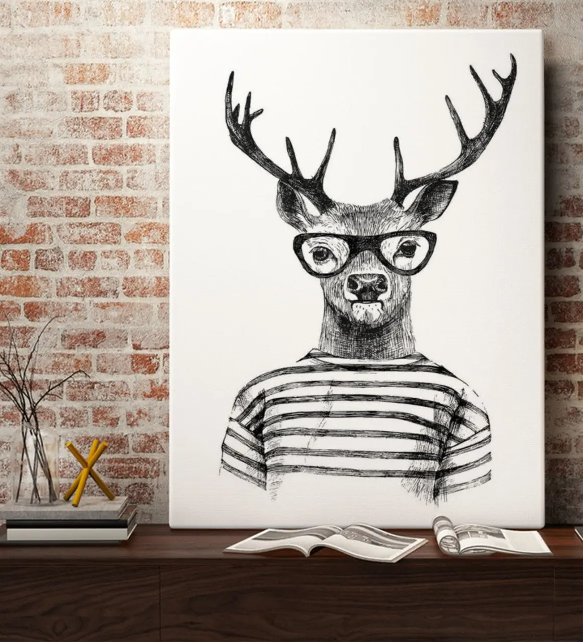 

BK Gift Glasses Deer Design Canvas Table 70x100cm-1