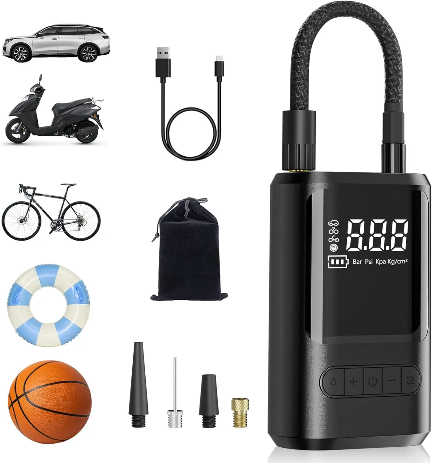 Миниатюрный Портативный Электронный воздушный насос 6000 мАч аккумулятор 150