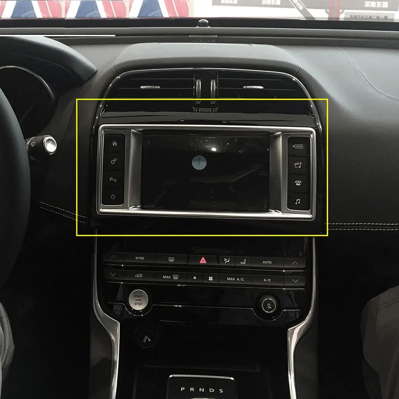 

For Jaguar XE F-Pace f pace X761 2016 ABS Chrome Car Dashboard Navigation Screen Frame Trim Accessories Car fast ship