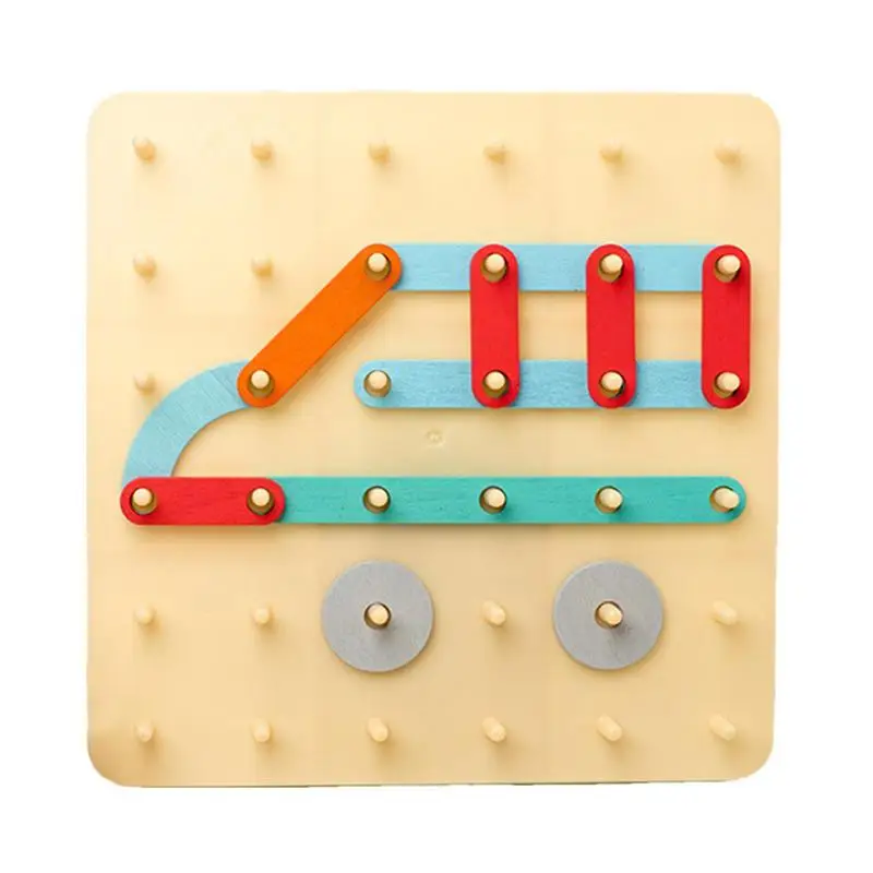 

Wooden Pegboard Toy Peg Activity Board Fine Motor Toys Matching Games Toddler Puzzles Preschool Learning Educational Wood Toys