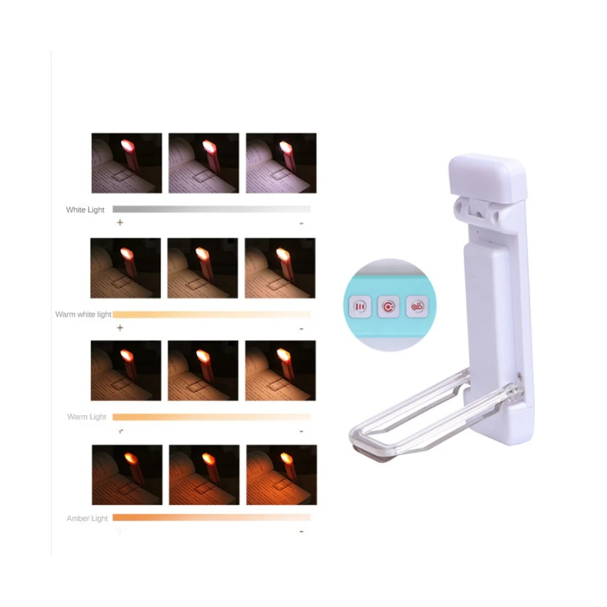 

USB-перезаряжаемая книга, портативная лампа с регулируемой яркостью, 3 цвета, идеально подходит для любителей книг, детей