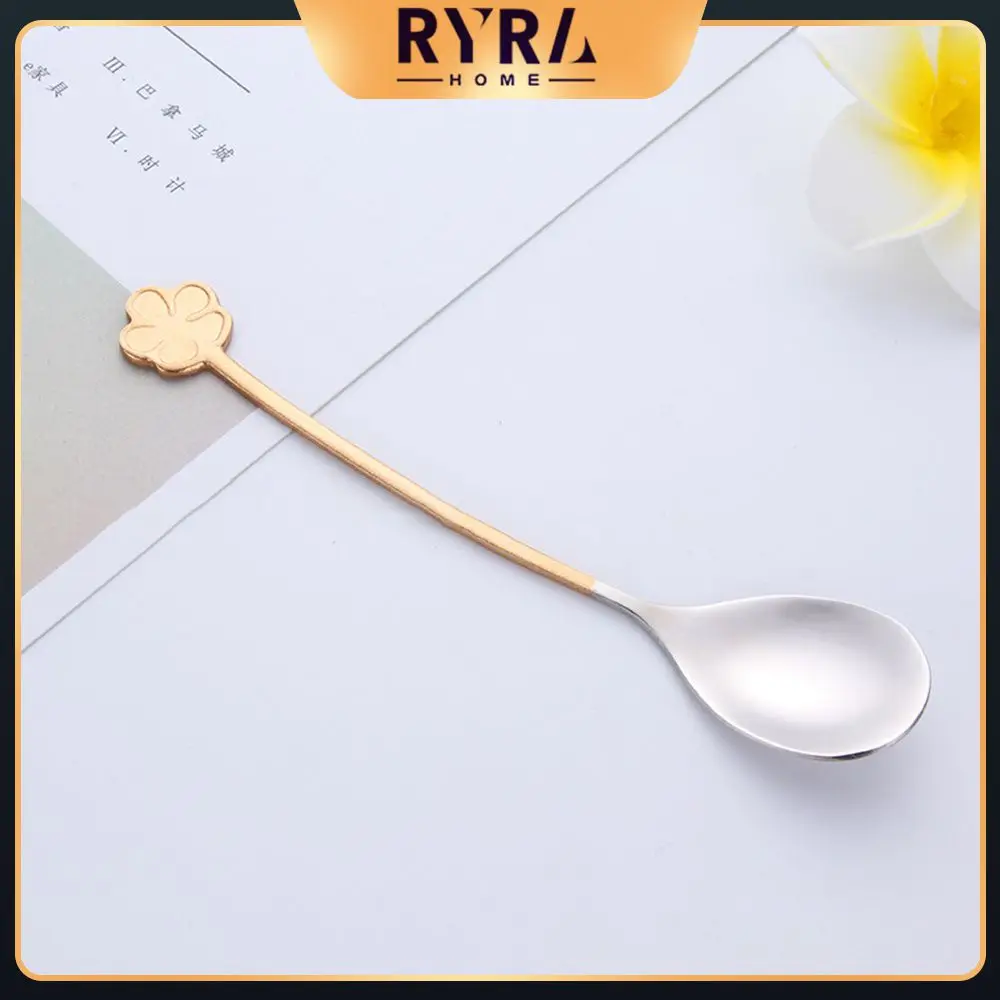 

Practical Milk Children Spoons Stainless Steel Ice Cream Tea Stirring Spoons Round Christmas Gifts Table Decor Coffee Spoon