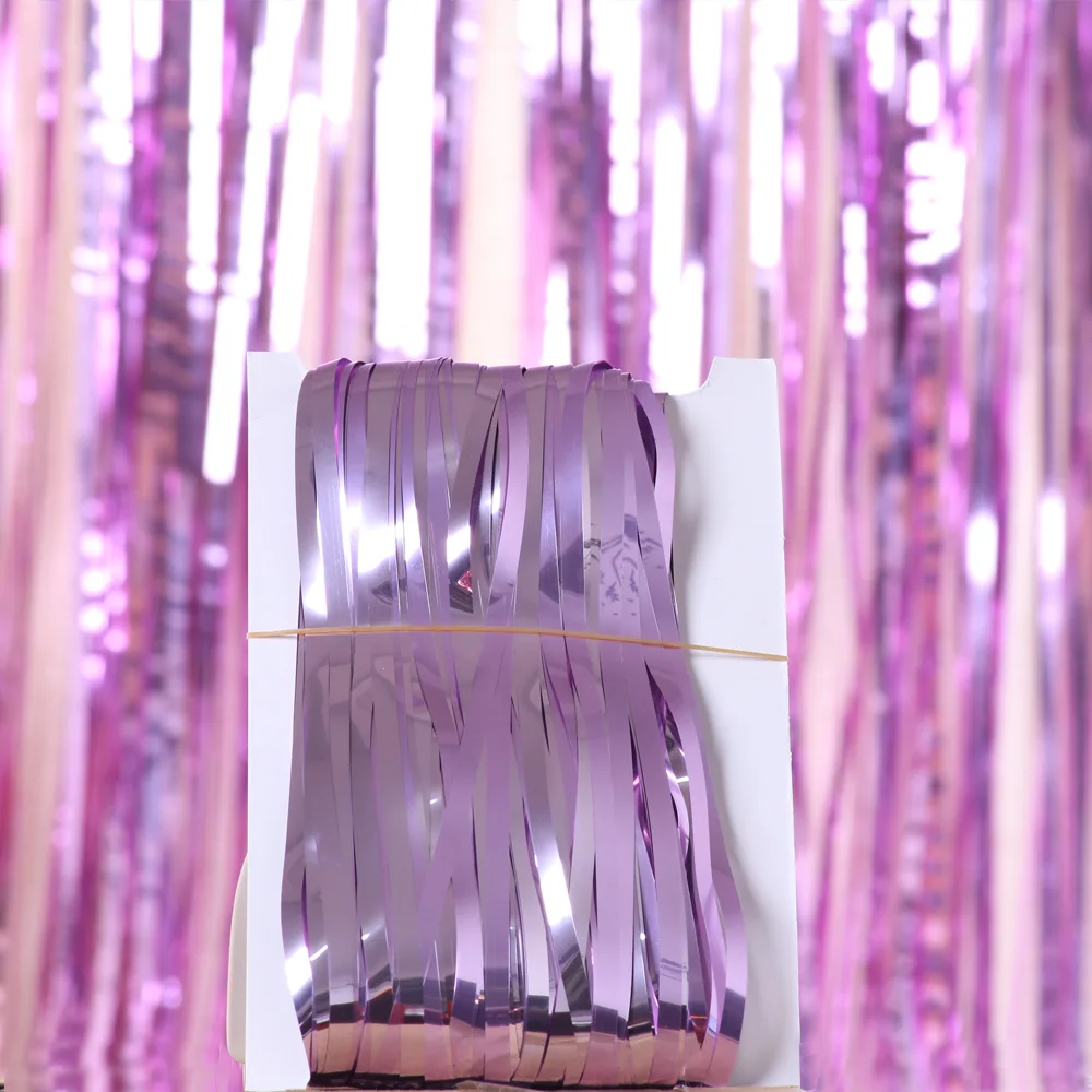 

3.3*6.6ft Metallic Foil Fringe Rain Curtain Birthday Wedding Party Decoration Holiday Photography Background Wall Decoration