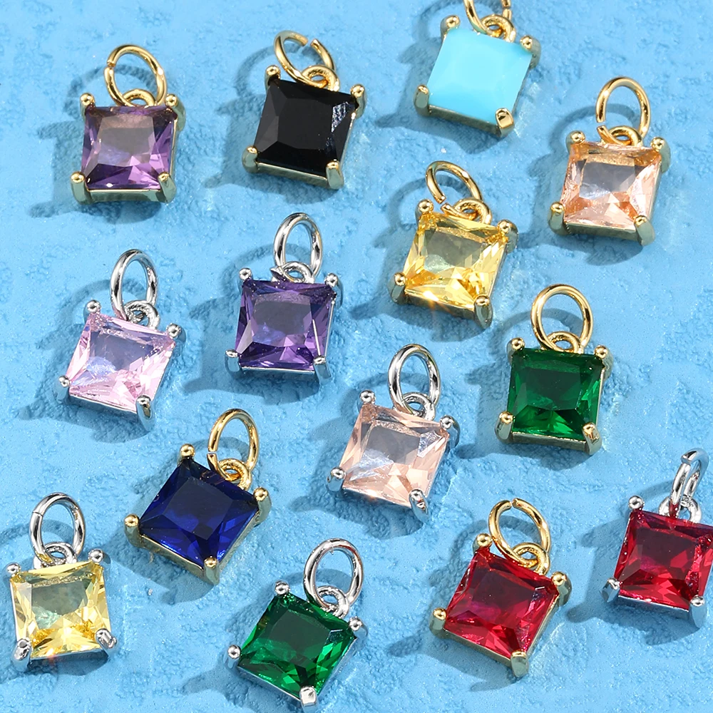 

Кристальные Геометрические Квадратные милые Подвески Littel для Jwewelry, товары для изготовления золотых Подвесок в стиле бохо, подвески, аксесс...