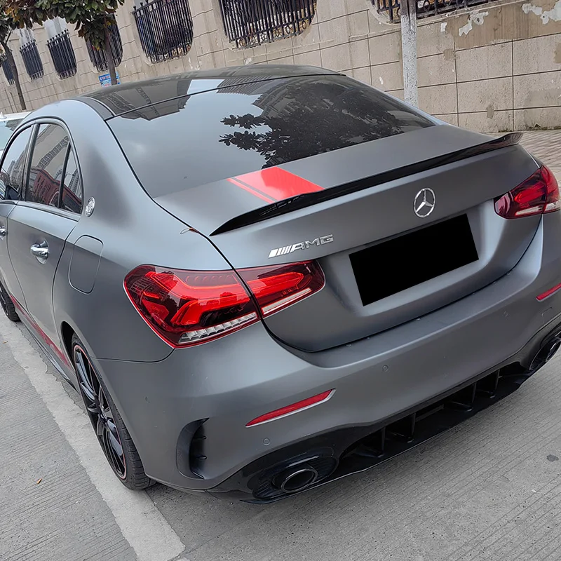 

Для Mercedes-Benz A-Class W177 A180 A200 A35L 2019-2023 АБС-пластик заднее крыло грунтовка цвет углеродное волокно внешний спойлер для тюнинга