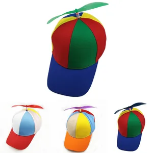 Imported Fashion Colorful Bamboo Dragonfly Patchwork Baseball Cap Adult Kid Helicopter Propeller Funny Cotton